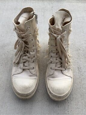 Rick Owens DRKSHDW Frayed Lace-Up Sneakers